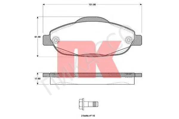 Колодки торм.пер. (с пружинками) Peugeot 308 09/07->