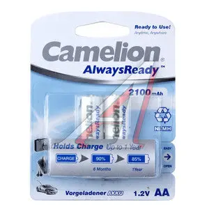 Батарейка AA HR6 1.2V аккумулятор Ni-MH 2100mAh блистер (2шт.) CAMELION