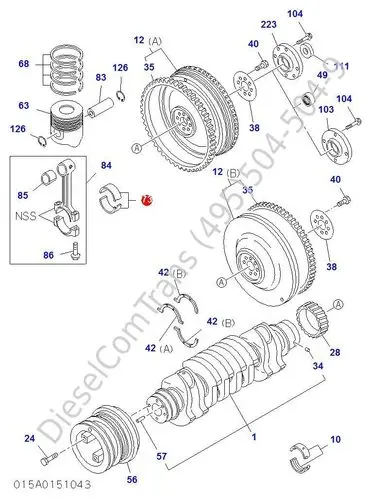 Вкладыш шатунный HITACHI-ISUZU 4-6HK1-T (зеленые) OLD