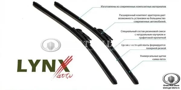 Щетка стеклоочистителя бескаркасная LYNXauto 18»-450мм (пассажирская сторона) (Япония)