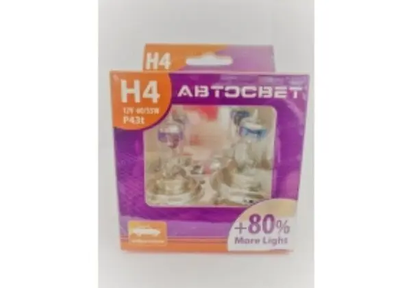 Лампа (галогеновая) 24В H4 +80% (к-т 2шт)