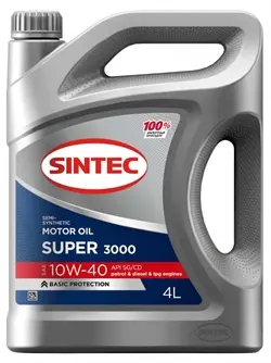 Sintec Super 3000 10W40 Масло моторное полусинтетическое 4л 600240
