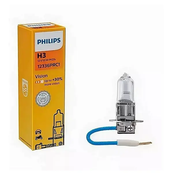 Лампа 12V H3 55W +30% PHILIPS Vision 1шт
