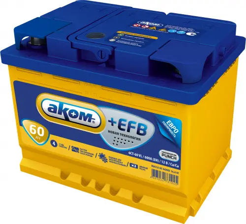 АКОМ + EFB 60Ач R+ EN600A 242x175x190 B13