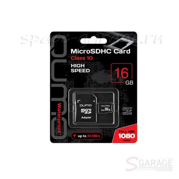 Карта памяти QUMO, Secure Digital Micro 16Gb, SDHC, class 10