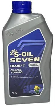 Масло моторное S-OIL 7 BLUE#7 CI-4/SL 10W40 (полусинтетика, 1л) E107881 E107881
