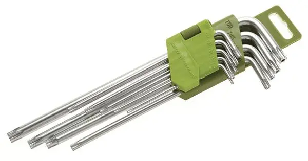 Набор ключей «звездочки» TORX 9шт. с отверстием Дело Техники