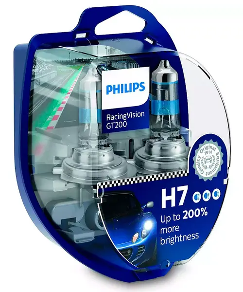 Philips H7 Racing Vision GT200 (+200%) 12V 55W 2 шт. лампа галогенная