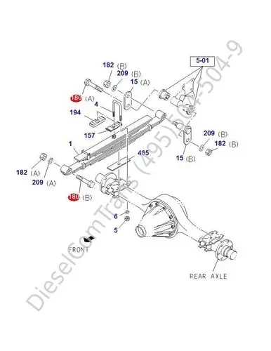 Болт рессоры 18x130 NQR71-75-90/NPR75/NMR85 =Оригинал=
