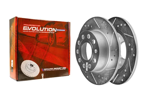 Задний тормозной диск Evolution с перфорацией и насечками, в покрытии GEOMET для Peugeot 1007 Hatchback