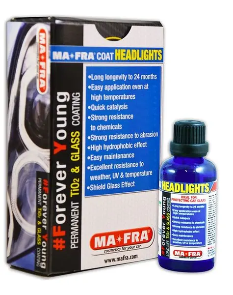 MA-FRA COAT HEADLIGHTS #Foreveryoung 30ML Защитное керамическое покрытие ВЕЧНО МОЛОДОЙ для фар. MA-FRA, Италия