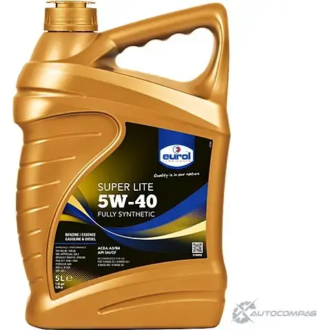 Моторное масло синтетическое Super Lite 5W-40 API SN/CF, 5 л EUROL E100092 - 5L
