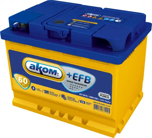 АКОМ + EFB 60Ач L+ EN600A 242x175x190 B13