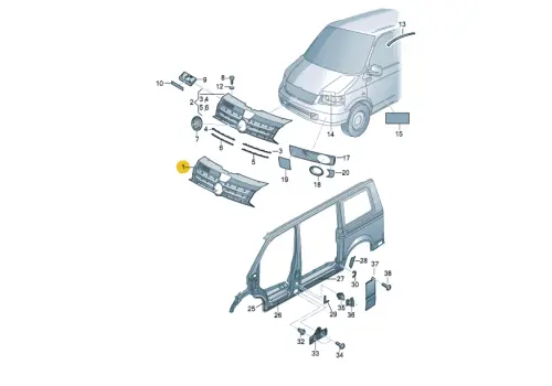 Решетка радиатора BodyParts VWTRN10-100