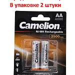 Аккумулятор AA: Ni-MH-BC2 (никель-металлгидридный) 2500mAh 1,2V CAMELION /2/24/480