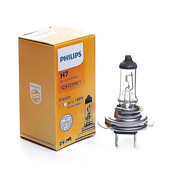 Лампа 12V H7 55W +30% PHILIPS Vision 1шт