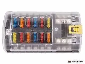 Блок предохранителей 12 позиционный с LED индикатором