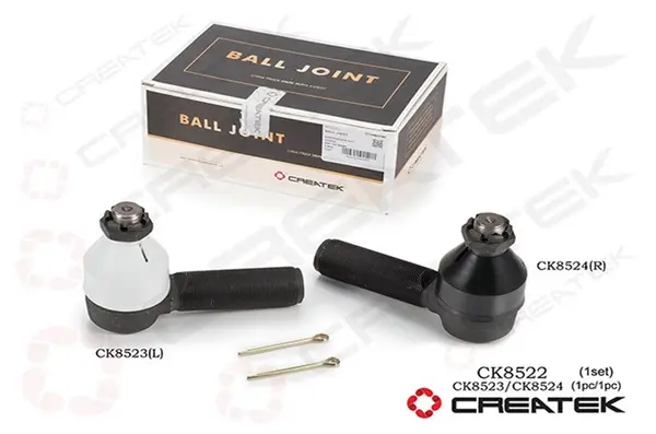Наконечник рулевой тяги 8х4, D24, M20, без тавотницы, CK8522, createk, L+R комплект