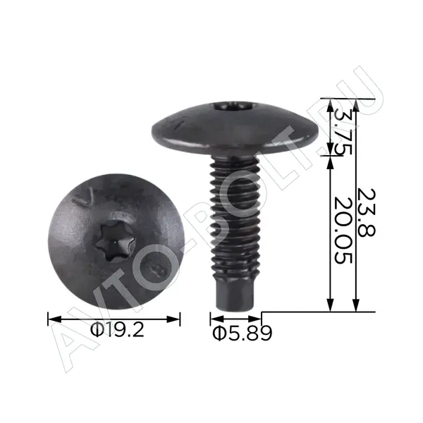 Винт бампера М6 х 20 х 1 torx