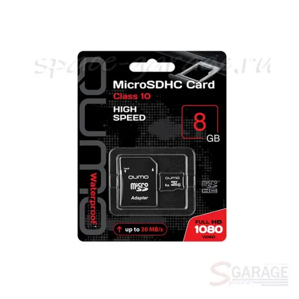 Карта памяти QUMO, Secure Digital Micro 8Gb, SDHC, class 10