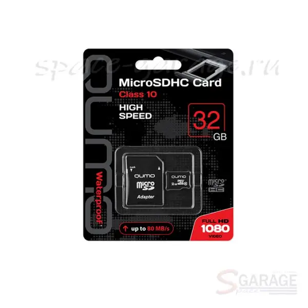 Карта памяти QUMO, Secure Digital Micro 32Gb, SDHC, class 10