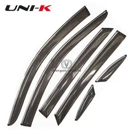 Дефлекторы 6 шт затемненные с хром полосой для UNI-K