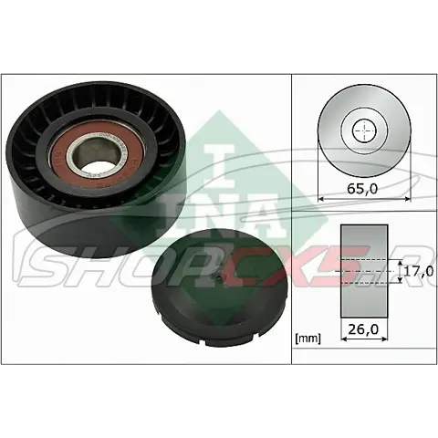 Ролик натяжителя ремня Mazda CX-5 2.0/2.5 (2011-по н.в) INA без механизма натяжения