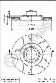 Тормозной диск 09.7011.75 BREMBO
