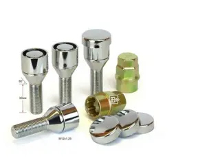 Секретки на колеса (болты) М12*1,25*30, Хром,Конус, вращ.кольцо, 2кл. ( литой диск)