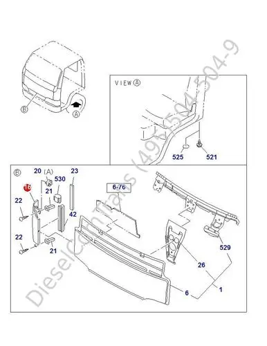 Панель угловая ISUZU NQR75 правая (белая)