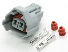 Разъём Denso 2 pin с нижними направляющими. Топливная форсунка Subaru, Nippon, Mazda
